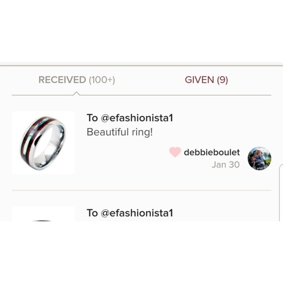 Tungsten Hawaiian Koa Wood Abolone Ring B16 - Picture 6 of 9